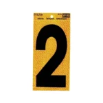 Hy-Ko Reflective Number 2 Yellow 5"
