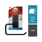 Command Bath Adhesive Toilet Paper Holder Matte Black 2 Strips