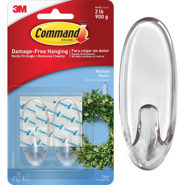 241113.jpg 3M Command Clear Adhesive Hook (2 Pack) - Image 1