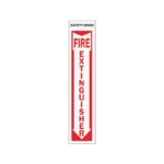 Hy-Ko Vinyl Sign, Fire Extinguisher with Down Arrow 4" x 18"