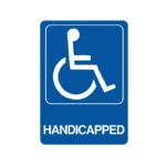 Hy-Ko Deco Series Heavy-Duty Plastic Sign, Handicapped 5" x 7"