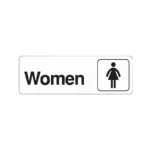 Hy-Ko Deco Series Plastic Restroom Sign, Women 3" x 9"