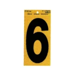 Hy-Ko Reflective Number 6 Yellow 5"