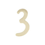 Hy-Ko Polished Brass House Number Three 4 Inch