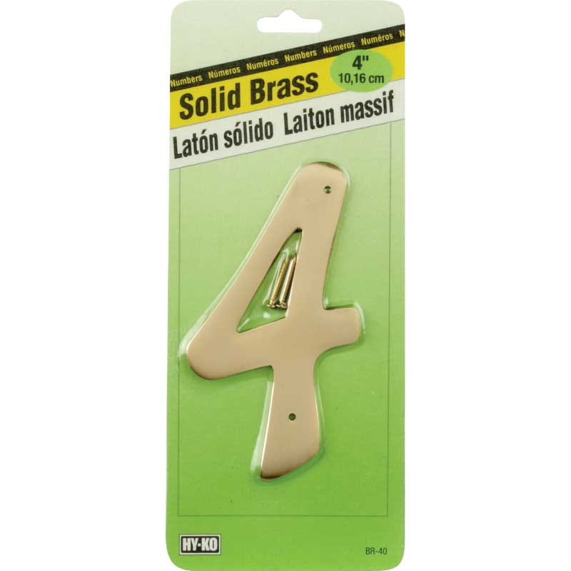 249122.jpg 4IN SOLID BRASS NUMBER 4 - Image 1