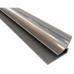 Fasade 18 In. Thermoplastic Inside Corner Backsplash Trim, Brushed Aluminum