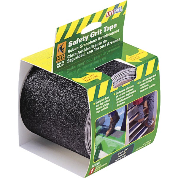 277079.jpg LIFESAFE 4 In. x 15 Ft. Black Anti-Slip Walk Safety Tape - Image 1