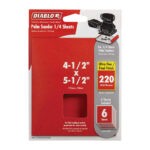 Diablo Clamp-On 220 Grit 4-1/2 x 5-1/2 Inch 1/4 Sheet Power Sanding Sheet 6 Pk