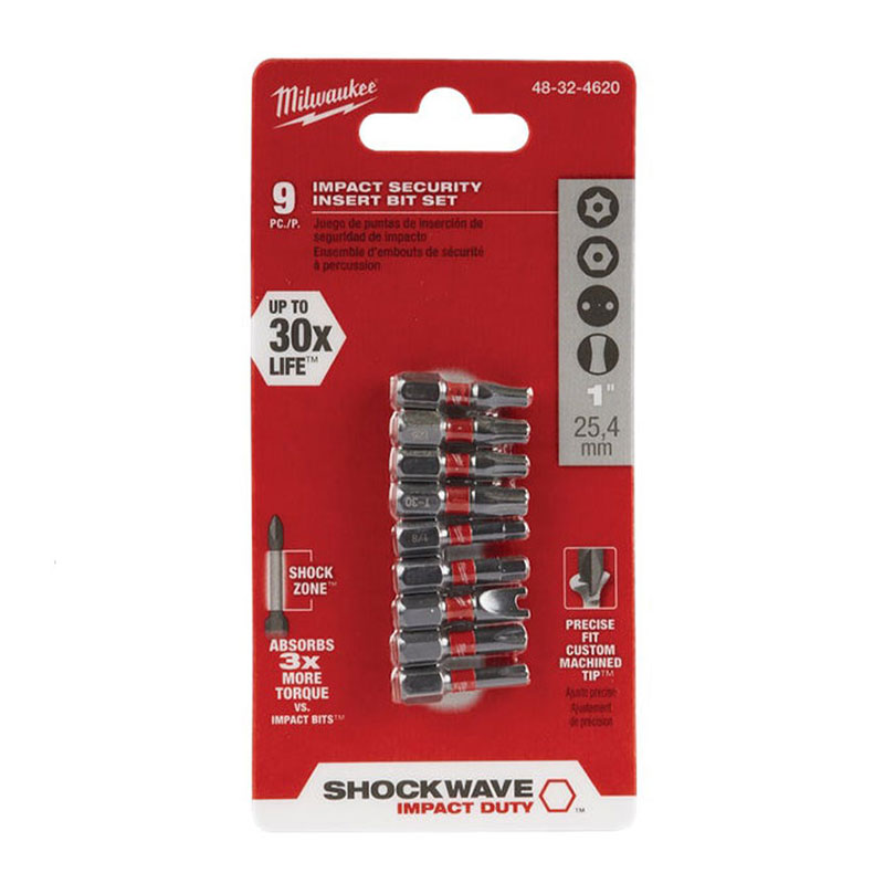 303539UI.jpg Milwaukee Shockwave Security Insert Impact Screwdriver Bit Set 9pc - Image 1