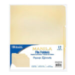 Manila File Folder 1/3 Cut Letter Size - 12/Pack