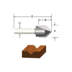 Vermont American 1/2 Inch 90 Degree Carbide Tip V-Groove Router Bit