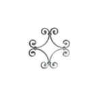 Wrought Iron Rosette (33/1), 9-13/16 Inch (D)