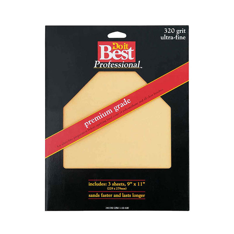 341592UI.jpg Do it Best Premium Plus 320 Grit Ultra-Fine Sandpaper 9x11 Inch 3Pk - Image 1