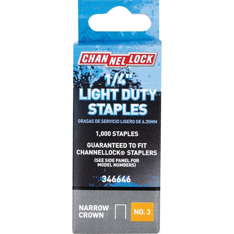 346646.jpg Channellock No. 3 Light Duty Narrow Crown Staple - Image 1