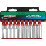Channellock Standard 1/4 In. Drive 6-Point Deep Socket Set (10-Piece)