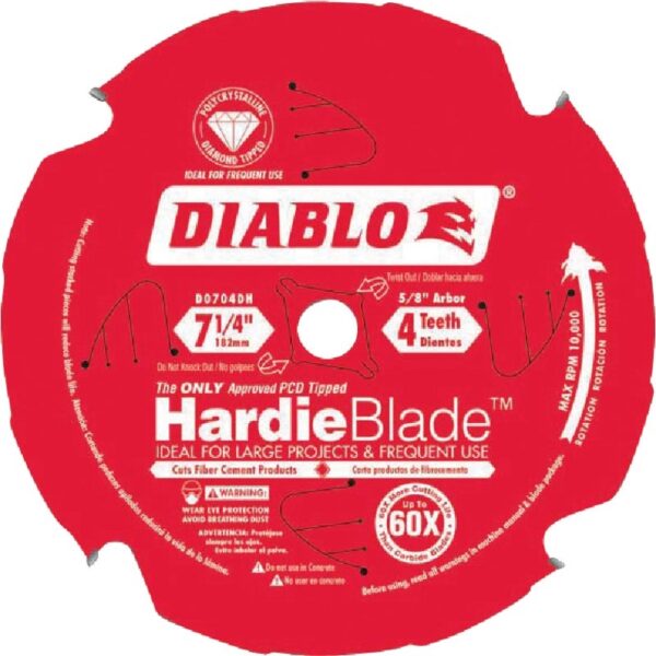 Diablo HardieBlade 7-1/4 In. 4-Tooth PCD Fiber Cement Circular Saw Blade