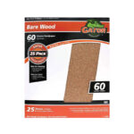 Gator Bare Wood 9" x 11" 60 Grit Coarse Sandpaper 25-Pack