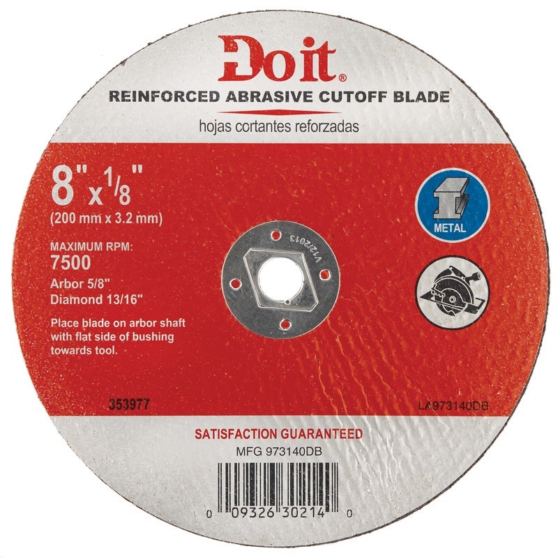 353977.jpg Do it Type 1 8 In. x 1/8 In. x 5/8 In. Metal Cut-Off Wheel - Image 1