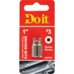 Do it #3 Square Recess 1 In. Insert Screwdriver Bit (2-Pack)