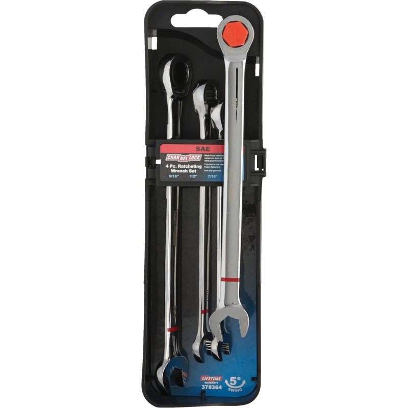 378364.jpg Channellock Standard 12-Point Ratcheting Combination Wrench Set (4-Piece) - Image 1