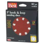 Do it Best 5 In. 80-Grit Sanding Disc with Hook & Loop Backing (15-Pack)