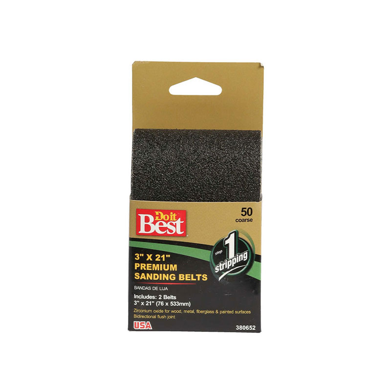 380644.jpg Do it Best 3 x 21 Inch 80 Grit Heavy-Duty Premuim Sanding Belt 2Pk - Image 1