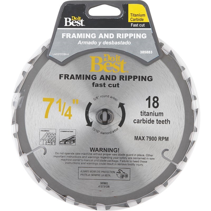 385883.jpg Do it Best Professional 7-1/4 In. 18-Tooth Ripping Circular Saw Blade - Image 1