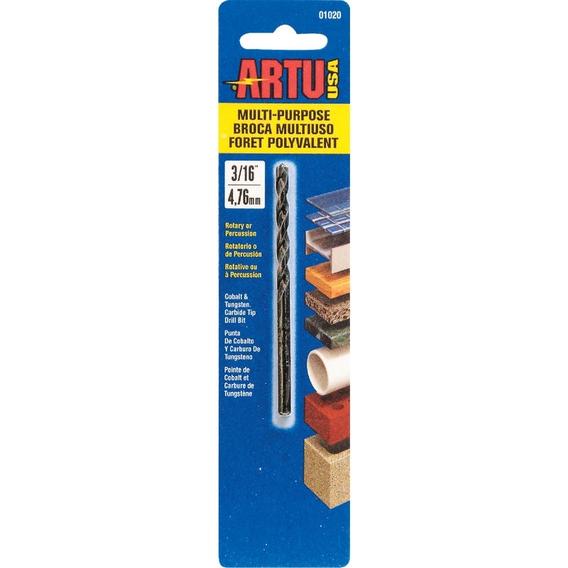 395064.jpg ARTU 3/16 In. Cobalt General Purpose Drill Bit - Image 1