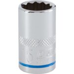 Channellock 1/2 In. Drive 15 mm 12-Point Shallow Metric Socket