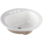 Round Drop-In Bathroom Sink, White