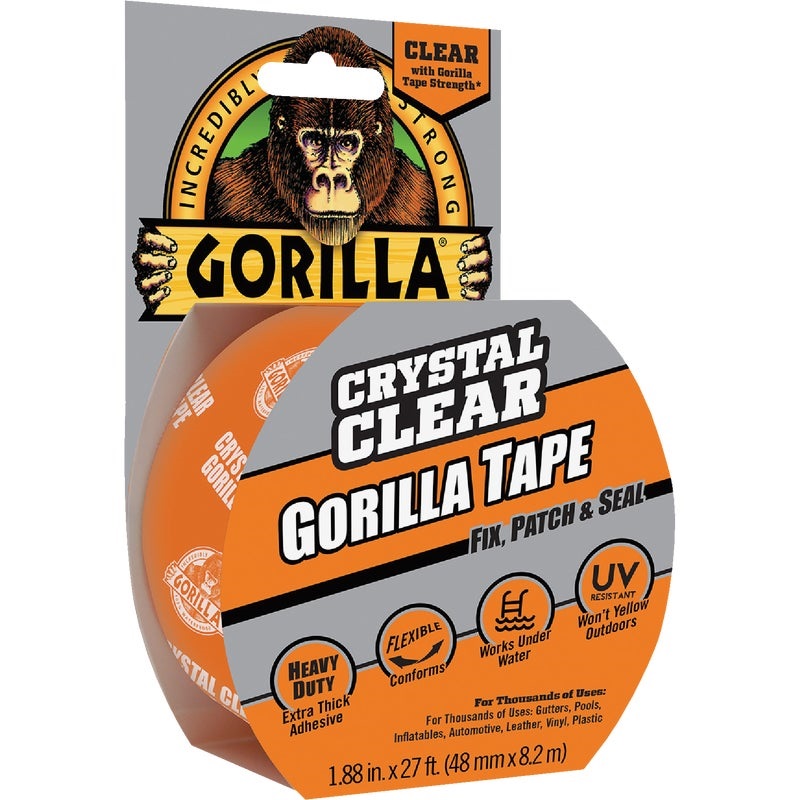 403476.jpg Gorilla 1.88 In. x 9 Yd. Crystal Clear Duct Tape, Clear - Image 1
