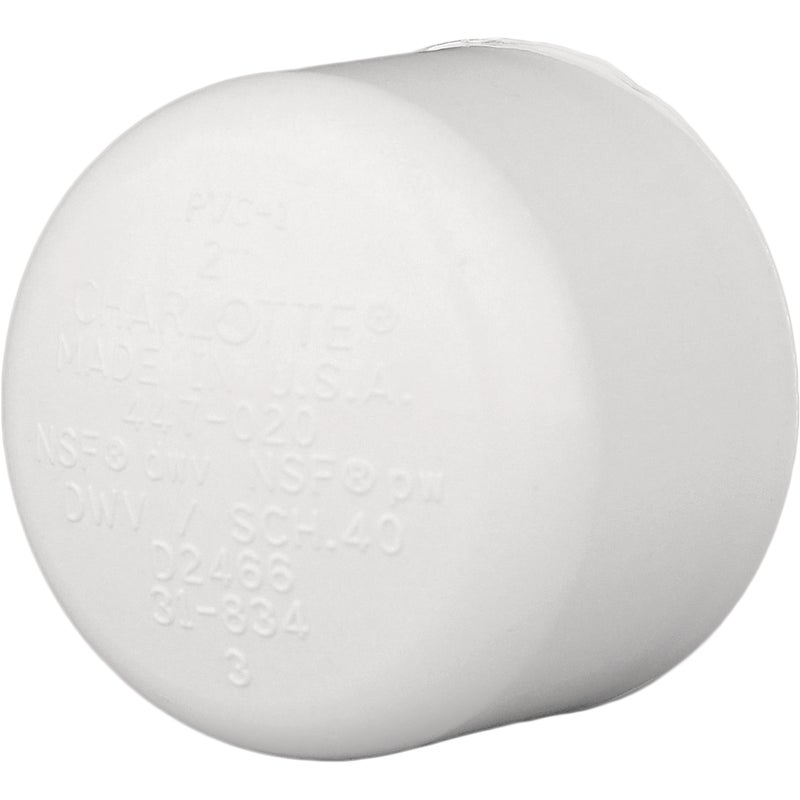405558.jpg Charlotte Pipe 4" Schedule 40 Pressure Slip PVC Cap - Image 1