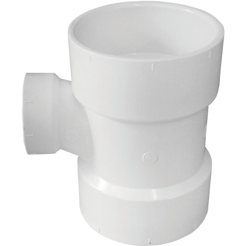 407722.jpg Charlotte Pipe 3" x 1-1/2" Reducing Sanitary PVC Tee - Image 1