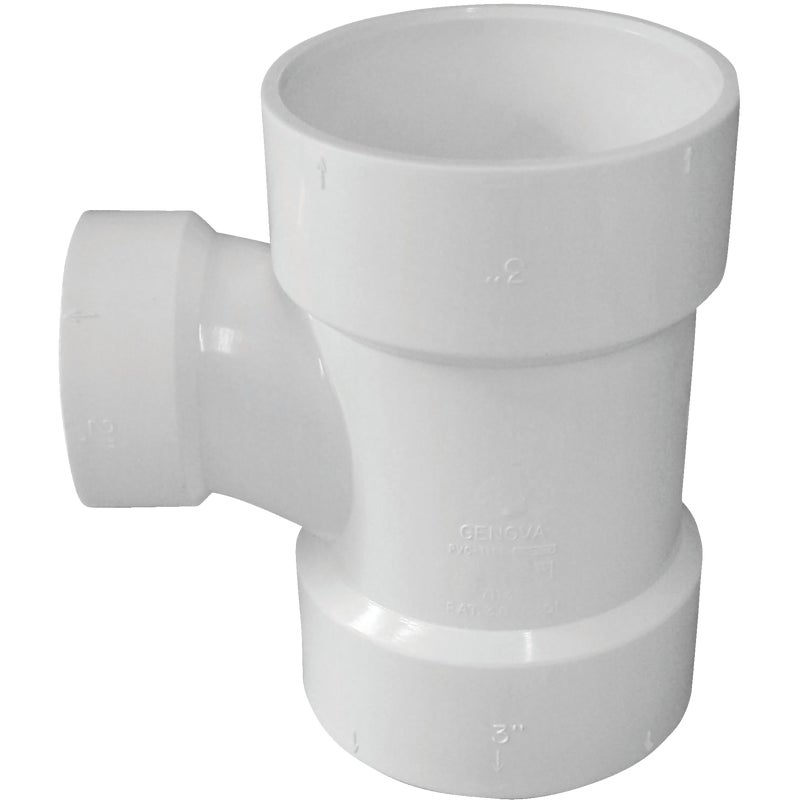 407900.jpg Charlotte Pipe 3" x 2" Reducing Sanitary PVC Tee - Image 1