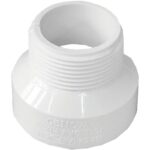 Charlotte Pipe 1-1/2" Hub x 1-1/4" MIP Schedule 40 DWV PVC Adapter
