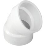 IPEX Canplas 2 In. Hub x Hub Schedule 40 45 Deg. PVC Elbow (1/8 Bend)