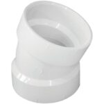 Charlotte Pipe 2" Hub x Hub Schedule 40 22-1/2 Deg. DWV PVC Elbow (1/16 Bend)
