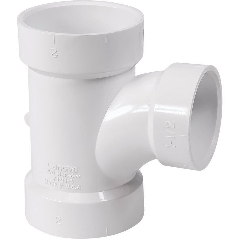 416339.jpg Charlotte Pipe 2" x 1-1/2" Reducing Sanitary PVC Tee - Image 1