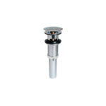 Keeney 1-1/4 In. Chrome-Plated Brass Universal Push Button Bathroom Sink Drain with Overflow