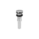 Keeney 1-1/4 In. Chrome-Plated Brass Universal Push Button Bathroom Sink Drain without Overflow