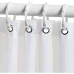 Zenith White Fabric Shower Curtain