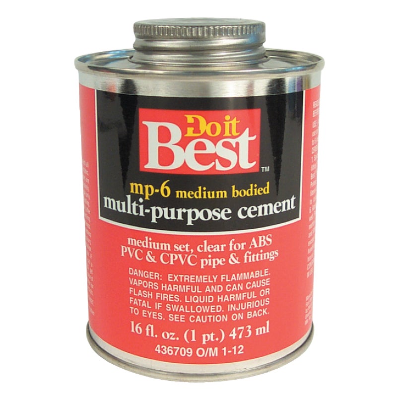 436709.jpg Do it Best 16 Oz. Medium Bodied Clear Multi Purpose Solvent Cement - Image 1