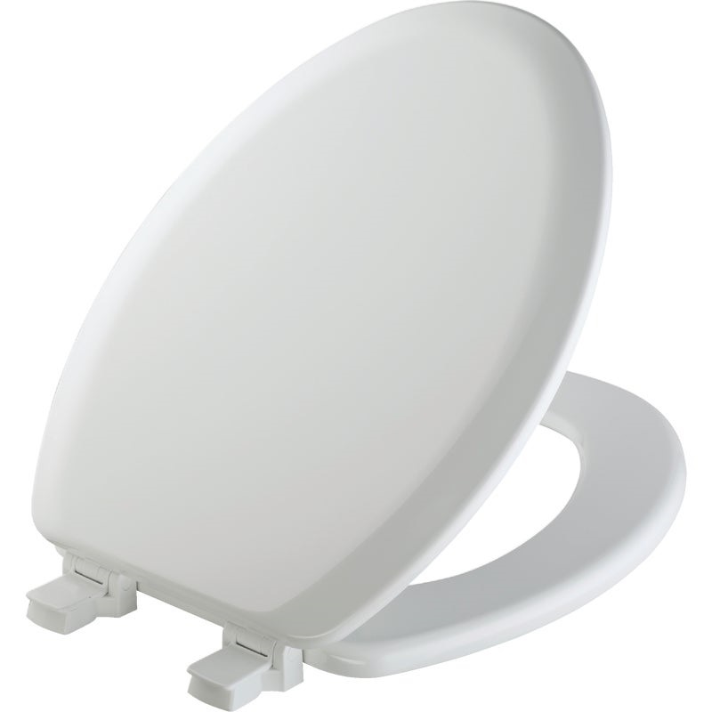 445819.jpg Mayfair Elongated Closed Front White Wood Toilet Seat - Image 1