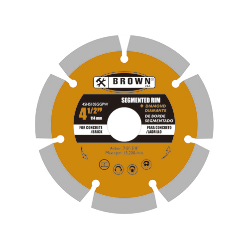 45HS10SGGPW.jpg Brown USA Segmented Rim Diamond Blade (4.5'') - Image 1