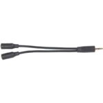 RCA 3" Single 3.5 mm Male Double 3.5 mm Female Y-Adapter