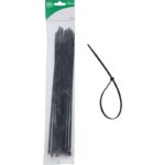 Smart Savers Cable Ties Black, (20pcs) 12"
