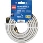 RCA Quad Shield RG6 Digital Plus Coax Cable, 25 Ft.