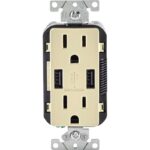 Leviton Decora 2-Port USB Charging Outlet with 5-15R Tamper Resistant Duplex Outlet