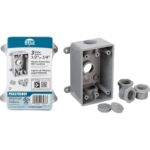 Bell Single Gang 3-Outlet Gray PVC Weatherproof Outdoor Outlet Box