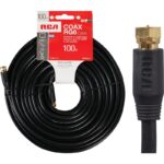 RCA Coax RG6 Cable, Black 100Ft.